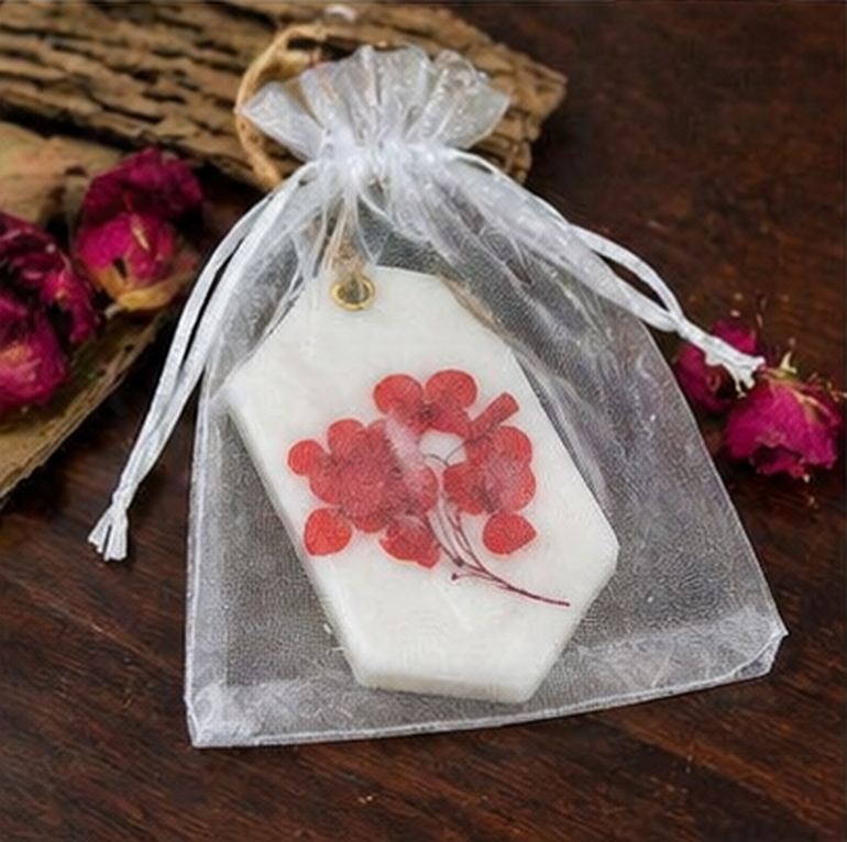Wax Sachet for Wardrobe Drawer | Floral Scented Closet Freshener | Long Lasting Fragrance for Clothes, Cupboard, Shoe Rack | Decorative Hanging Aroma Bar